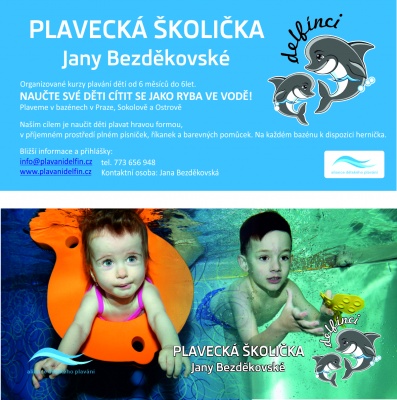 Školička Delfín Sokolov - kurzy plavání dětí od 6 měsíců do 6 let 